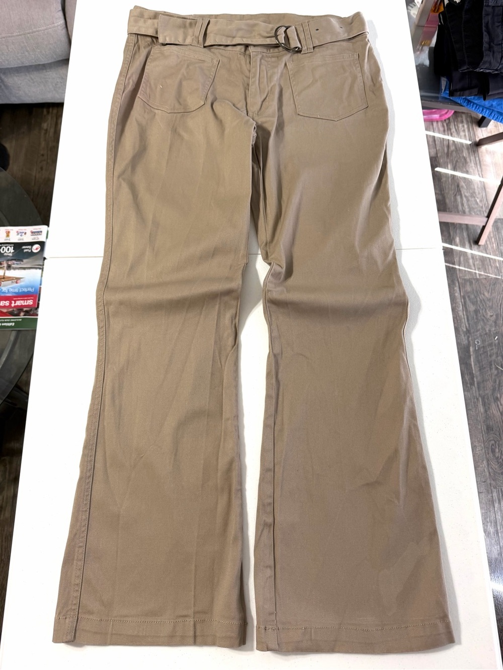 Authentic Galaxy khaki wide-leg uniform chino pants  T0151